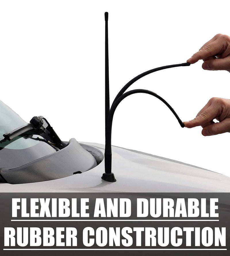 AntennaMastsRus - 13 Inch All-Terrain Flexible Rubber Antenna is Compatible with Ford F-150 (2009-2025) - Ford Bronco (2021-2025) - Spring Steel Internal Core - Image 2